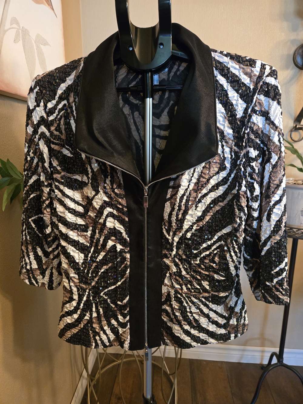Joseph Ribkoff Women's Zebra-Pattern Jacket